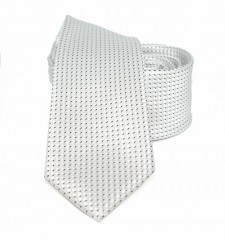    Goldenland Slim Krawatte - Silber gemustert 